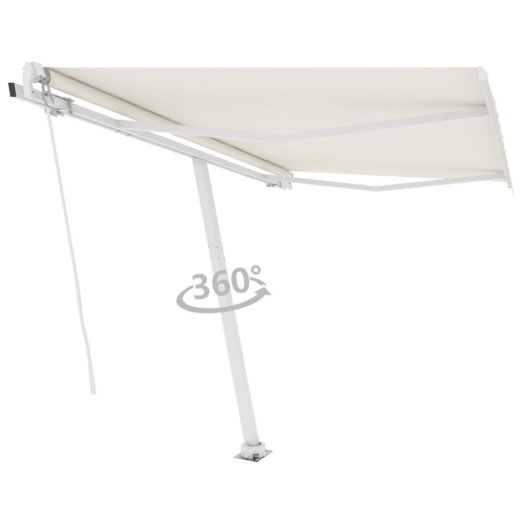 Vidaxl luifel distanziert manuell erstreckt sich 300x250 cm cremefarben.