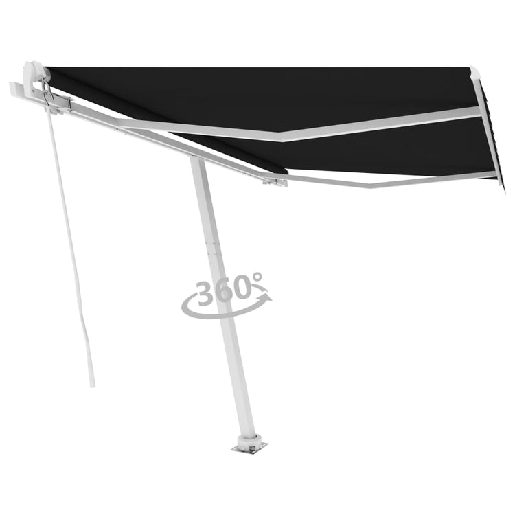 Vidaxl luifel distanziert manuell erstreckt sich 300x250 cm Anthrazit