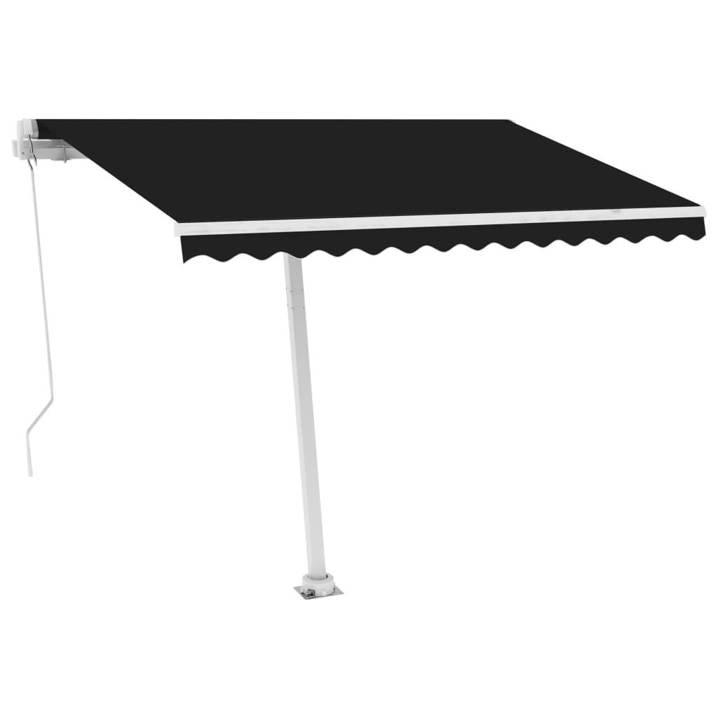 Vidaxl luifel distanziert manuell erstreckt sich 300x250 cm Anthrazit