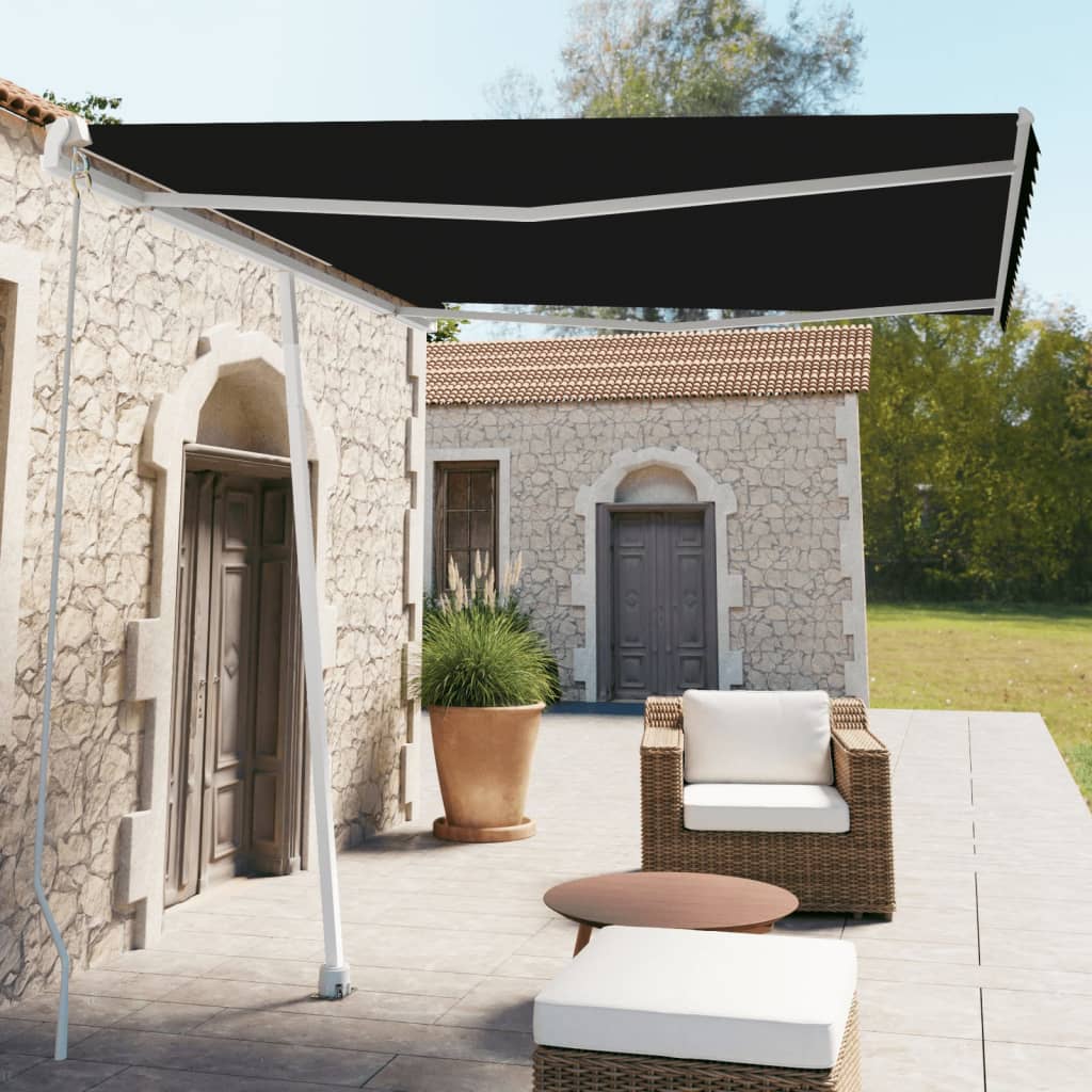 Vidaxl luifel distanziert manuell erstreckt sich 300x250 cm Anthrazit