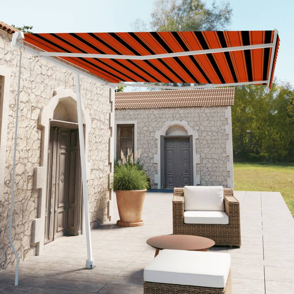 Vidaxl luifel distanziert manuell erstreckt sich 300x250 cm orange Braun