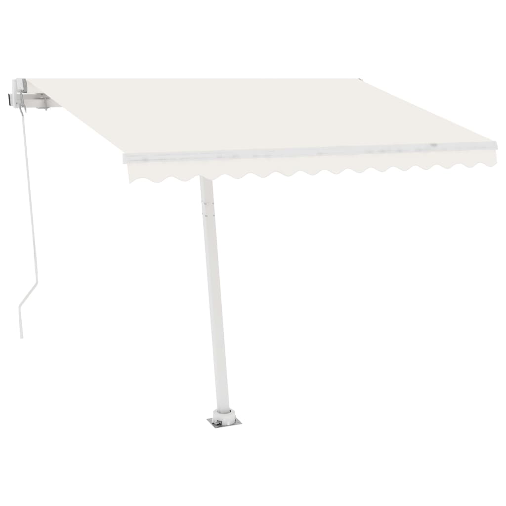 Vidaxl Luifel mit LED 300x250 cm cremefarbener geleitet