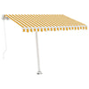 Vidaxl Luifel manuell ausziehbar mit LED 300x250 cm gelb und weiß