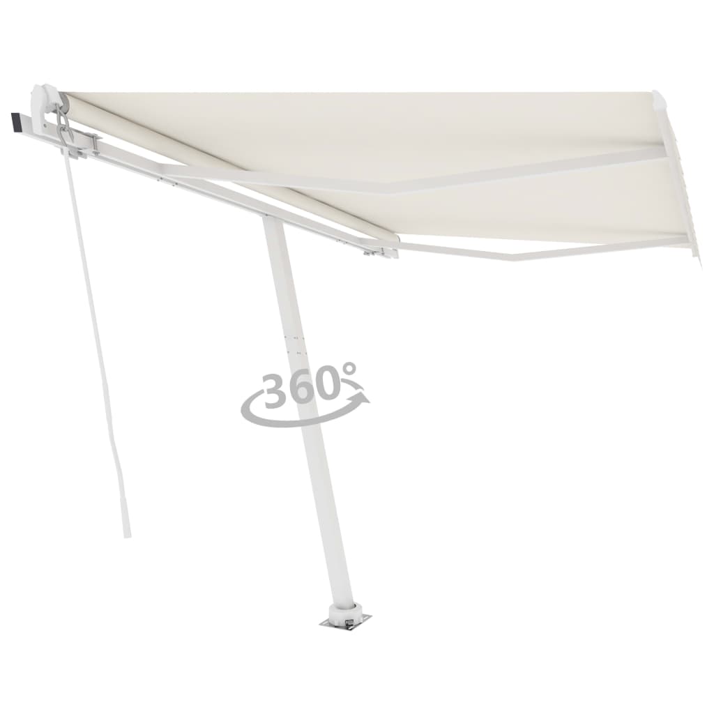 Vidaxl luifel distanziert manuell erstreckt sich 350x250 cm cremefarben.
