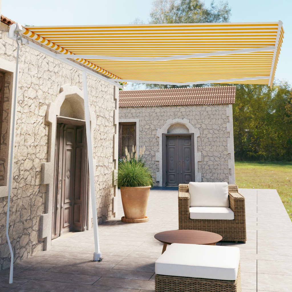 Vidaxl Laifel löst manuell 350x250 cm gelb und weiß aus