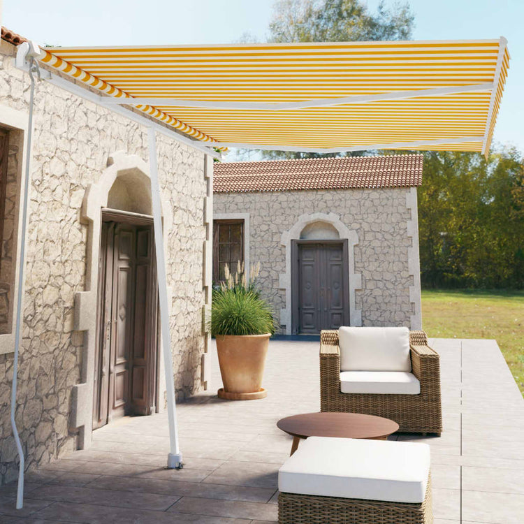 Vidaxl Laifel löst manuell 350x250 cm gelb und weiß aus