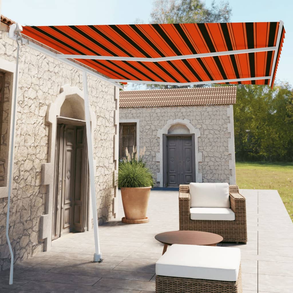 Vidaxl Laifel abgelöst manuell 350x250 cm Orange Braun herausziehen