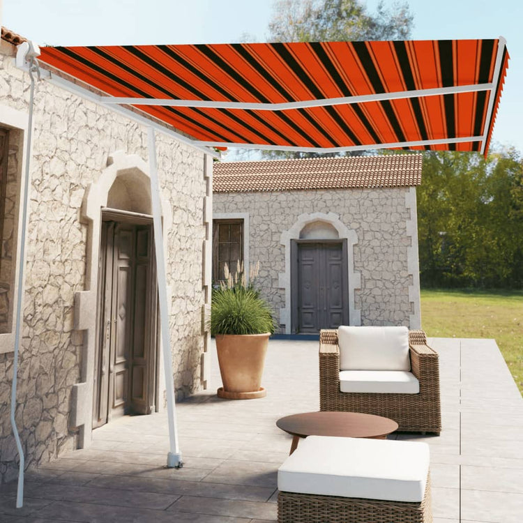 Vidaxl Laifel abgelöst manuell 350x250 cm Orange Braun herausziehen