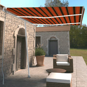 Vidaxl Luifel mit LED 350x250 cm Orange und Braun manuell ausziehbar - afbeelding 1