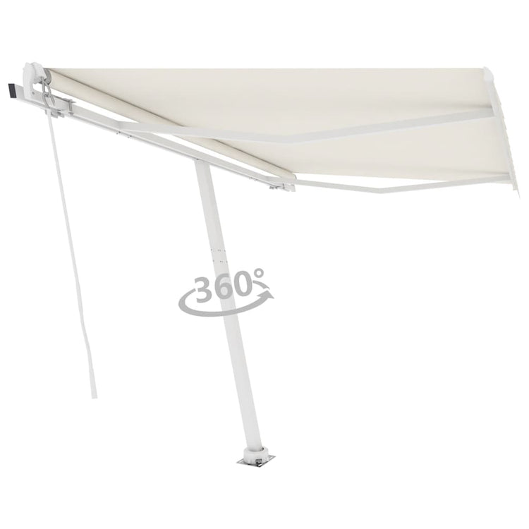 Vidaxl luifel kostenlos -ausstehende automatische 350x250 cm creme -gelenkt