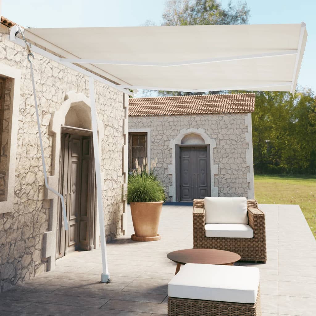 Vidaxl luifel kostenlos -ausstehende automatische 350x250 cm creme -gelenkt