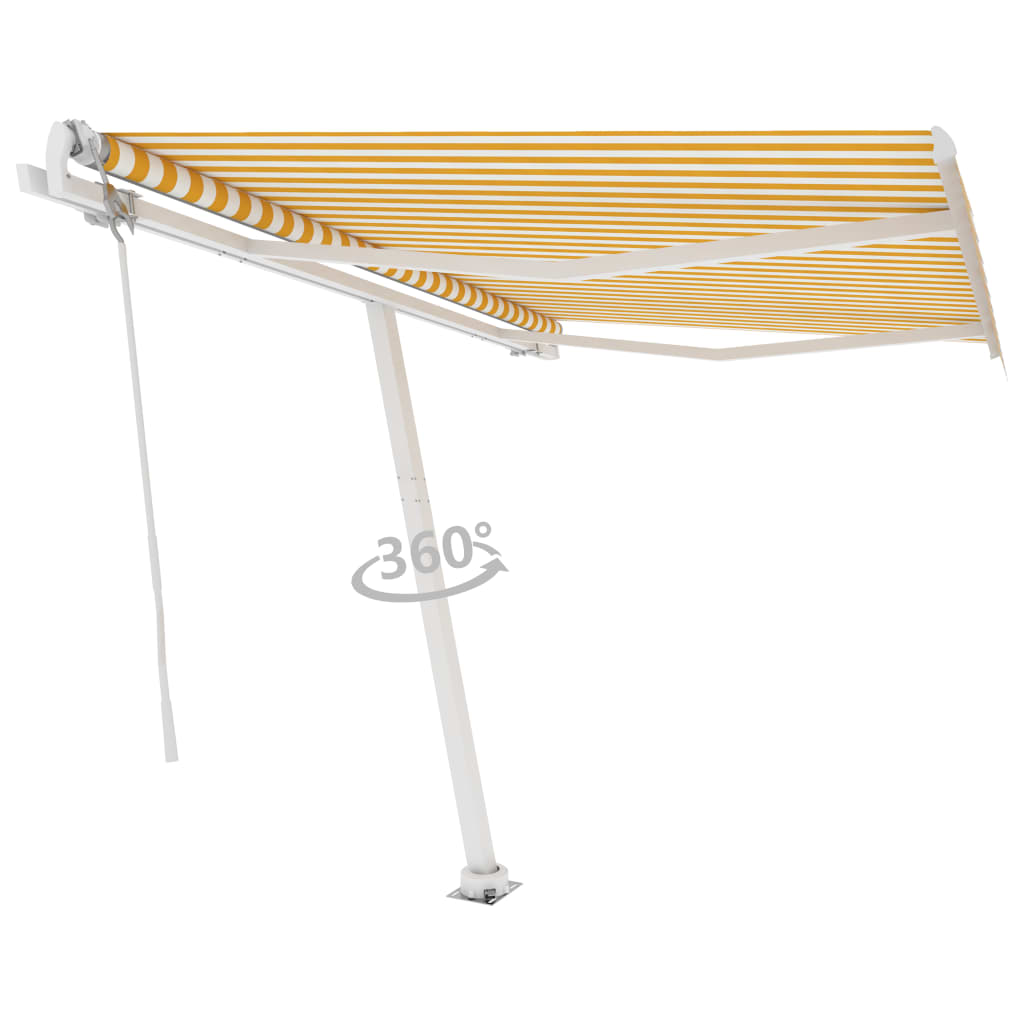 Vidaxl luifel kostenlos -Automatisch 350x250 cm gelb und weiß