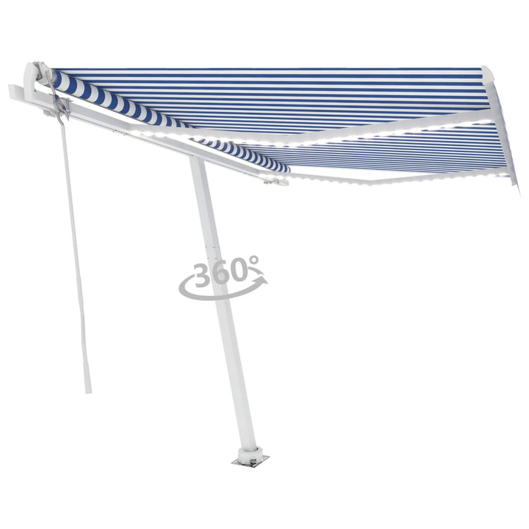 Vidaxl Laifel Automatik mit LED- und Windsensor 350x250 cm blau weiß