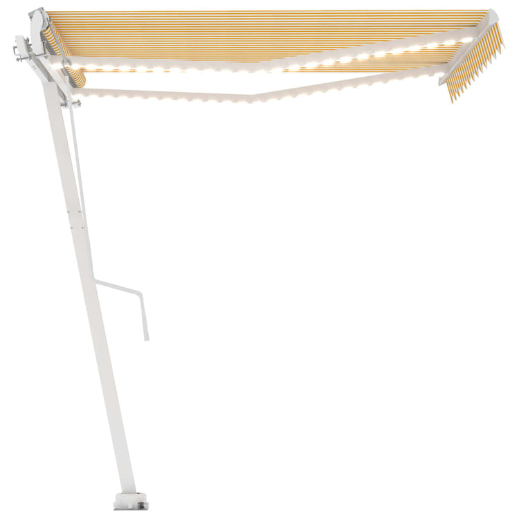 Vidaxl Luifel Automatik mit LED- und Windsensor 350x250 cm gelb und weiß