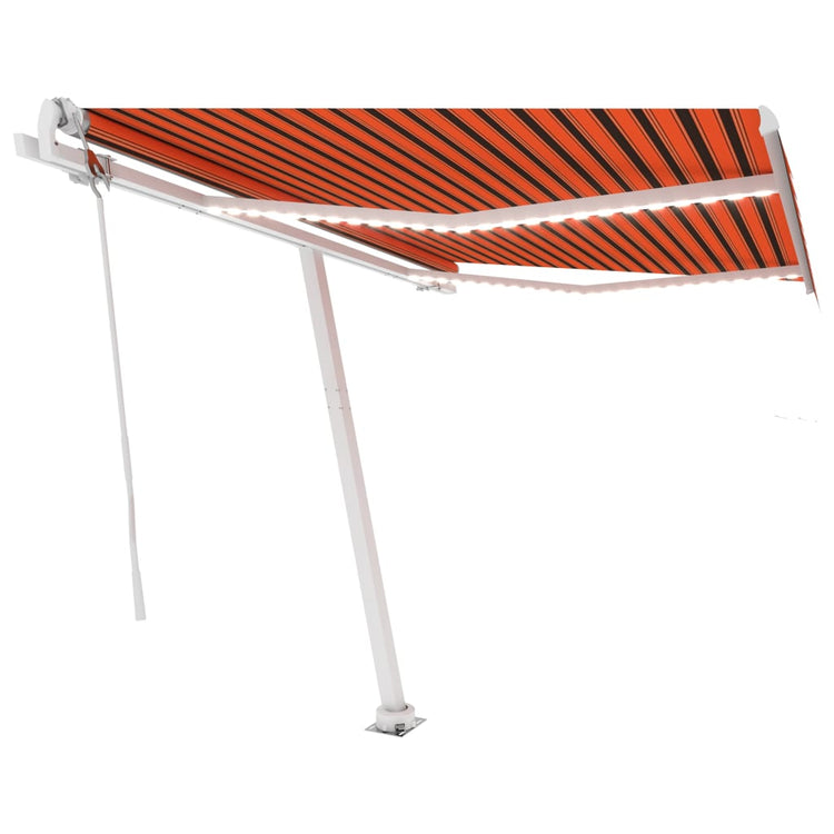 Vidaxl Luifel Automatik mit LED -Windsensor 350x250 cm Orange Braun