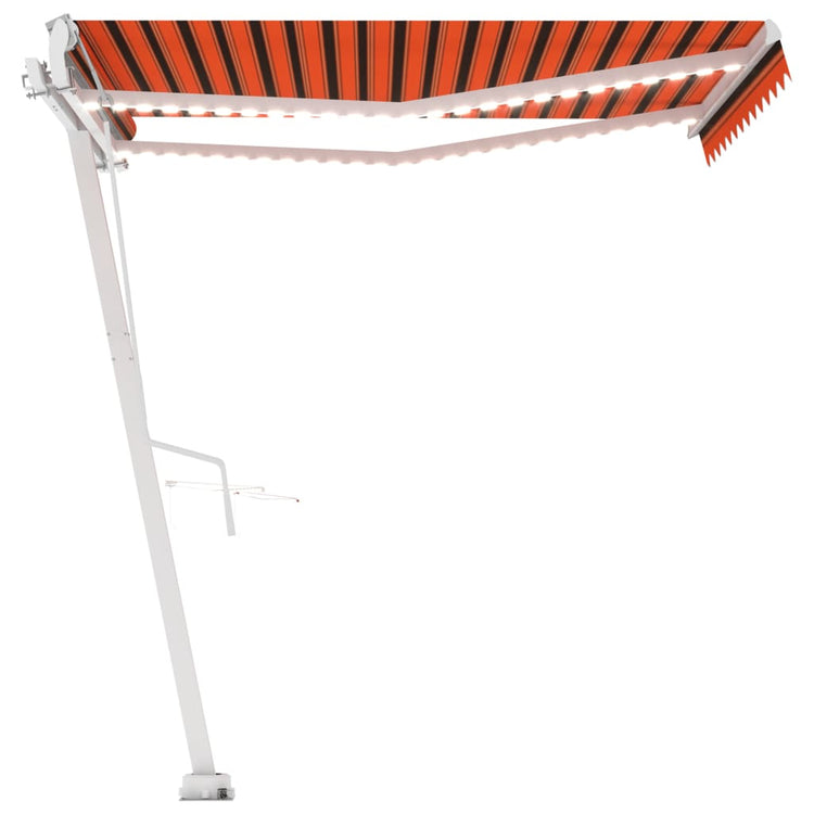 Vidaxl Luifel Automatik mit LED -Windsensor 350x250 cm Orange Braun