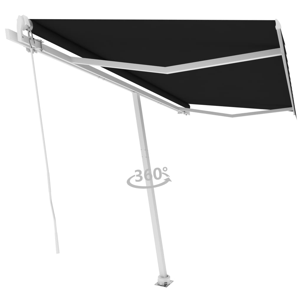 Der vidaxl luifel distanzierte sich manuell 400 x 300 cm Anthrazit