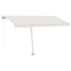 Vidaxl luifel manuell ausziehbar mit LED 400x300 cm cremefarben