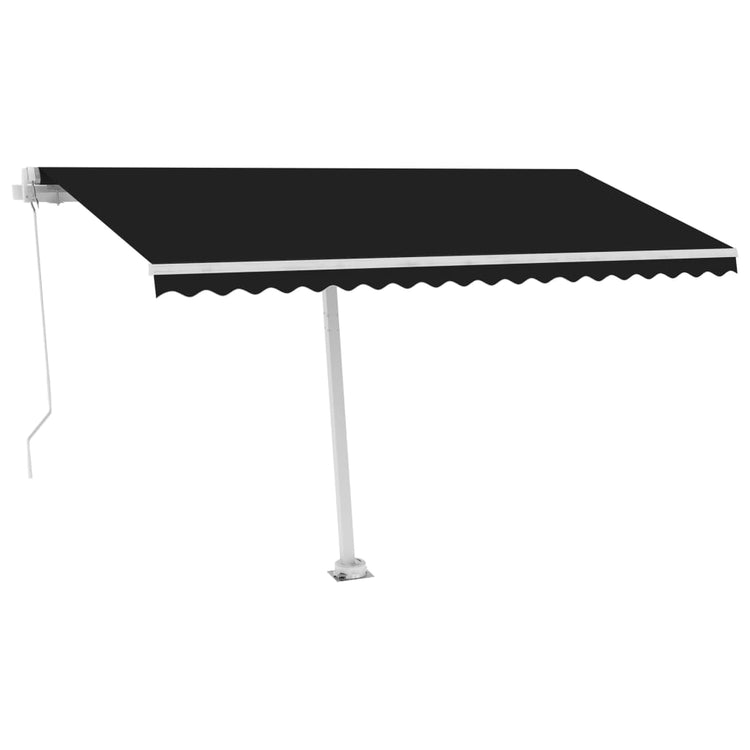 Vidaxl luifel manuell ausziehbar mit LED 400x300 cm Anthrazitfarbe