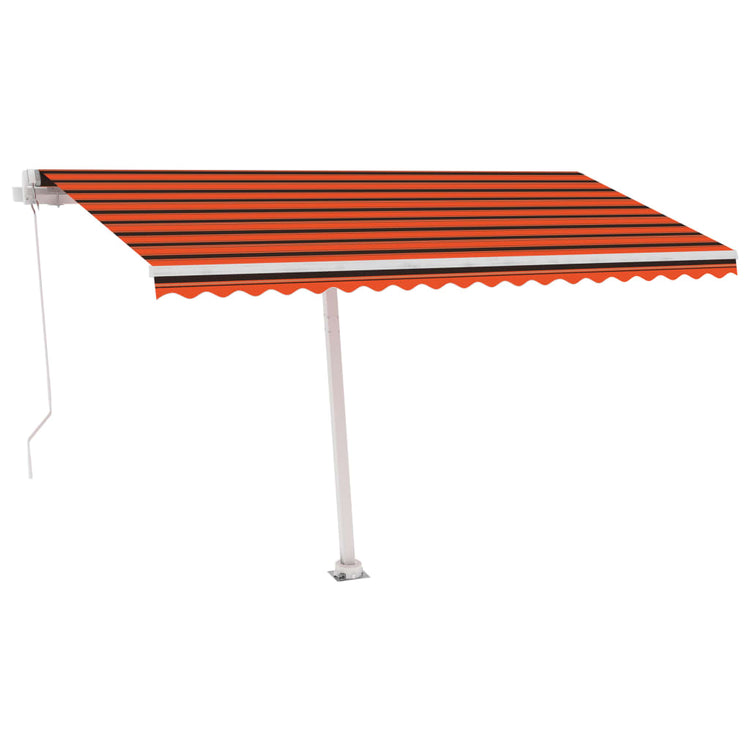 Vidaxl Luifel manuell ausziehbar mit LED 400x300 cm Orange und Braun