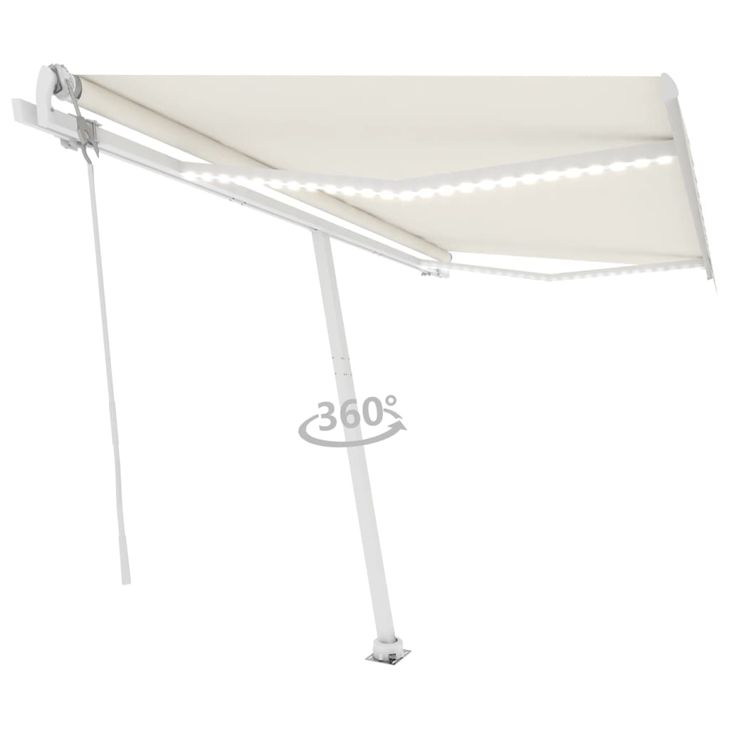 Vidaxl Luifel Automatik mit LED- und Windsensor 400x300 cm Creme Farbe