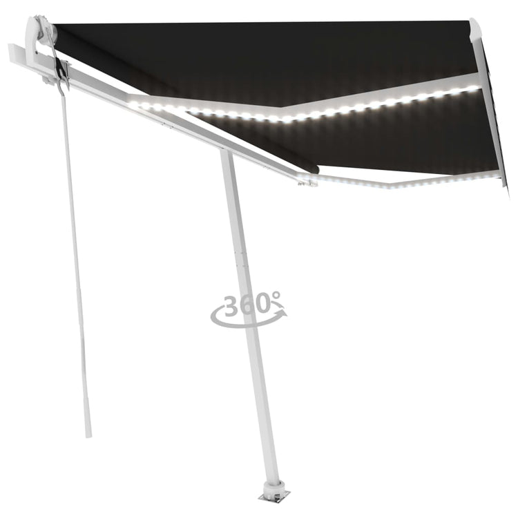 Vidaxl Luifel Automatik mit LED- und Windsensor 400x300 cm Anthrazit