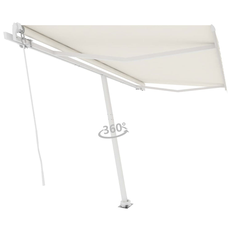 Vidaxl luifel distanziert manuell erstreckt sich 450 x 300 cm cremefarben.