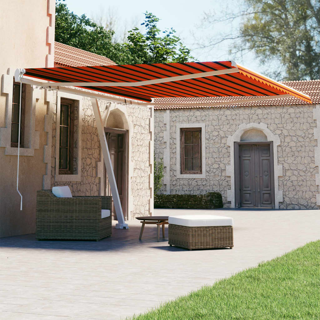 Vidaxl Laifel abgelöst manuell 450 x 300 cm orangebraun