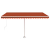 Vidaxl Luifel manuell ausziehbar mit LED 450x300 cm Orange und Braun