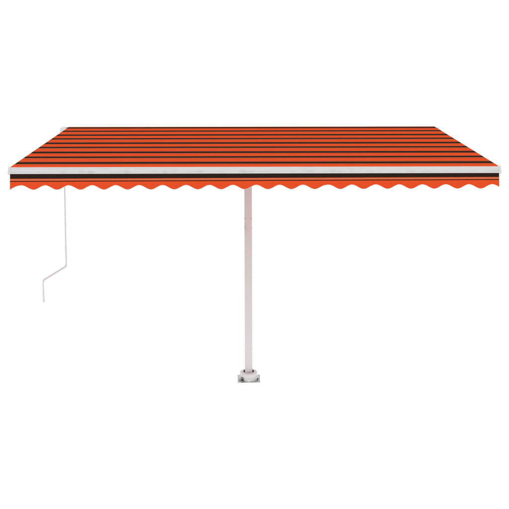 Vidaxl Luifel manuell ausziehbar mit LED 450x300 cm Orange und Braun