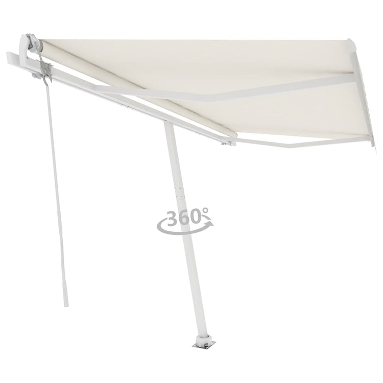 Vidaxl luifel kostenlos -ausstehende automatische 450x300 cm creme -gelenkt