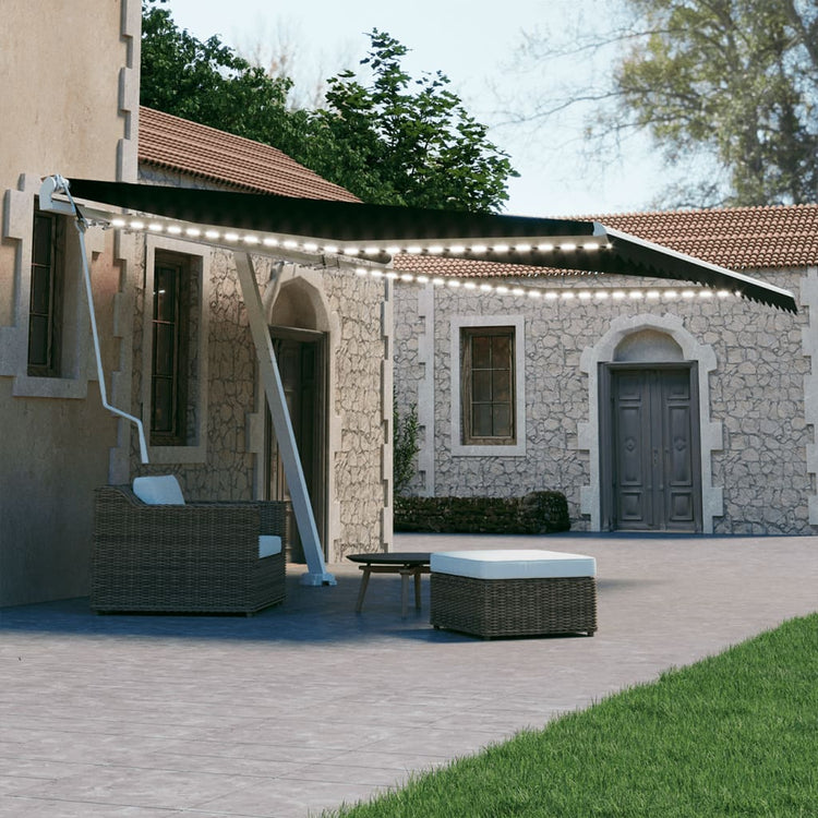 Vidaxl Luifel Automatik mit LED- und Windsensor 450x300 cm Anthrazit