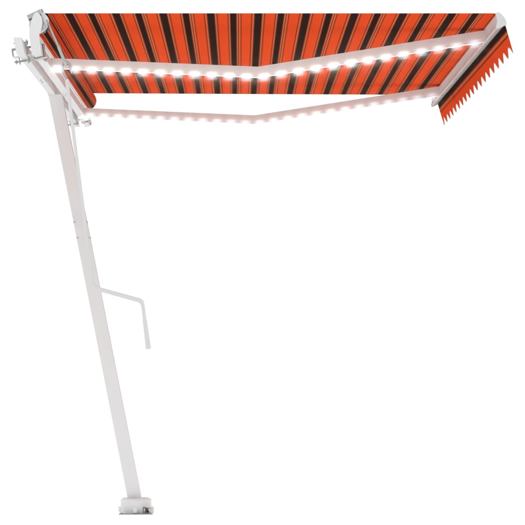 Vidaxl Luifel Automatik mit LED -Windsensor 450x300 cm Orange Braun