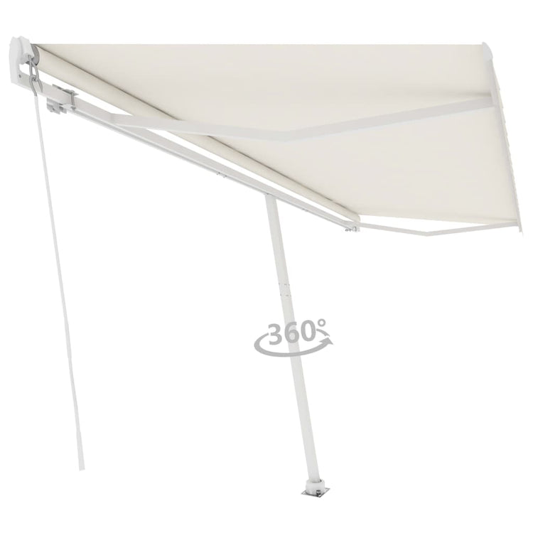 Vidaxl luifel distanziert manuell erstreckt sich 500x300 cm creme -gelöscht