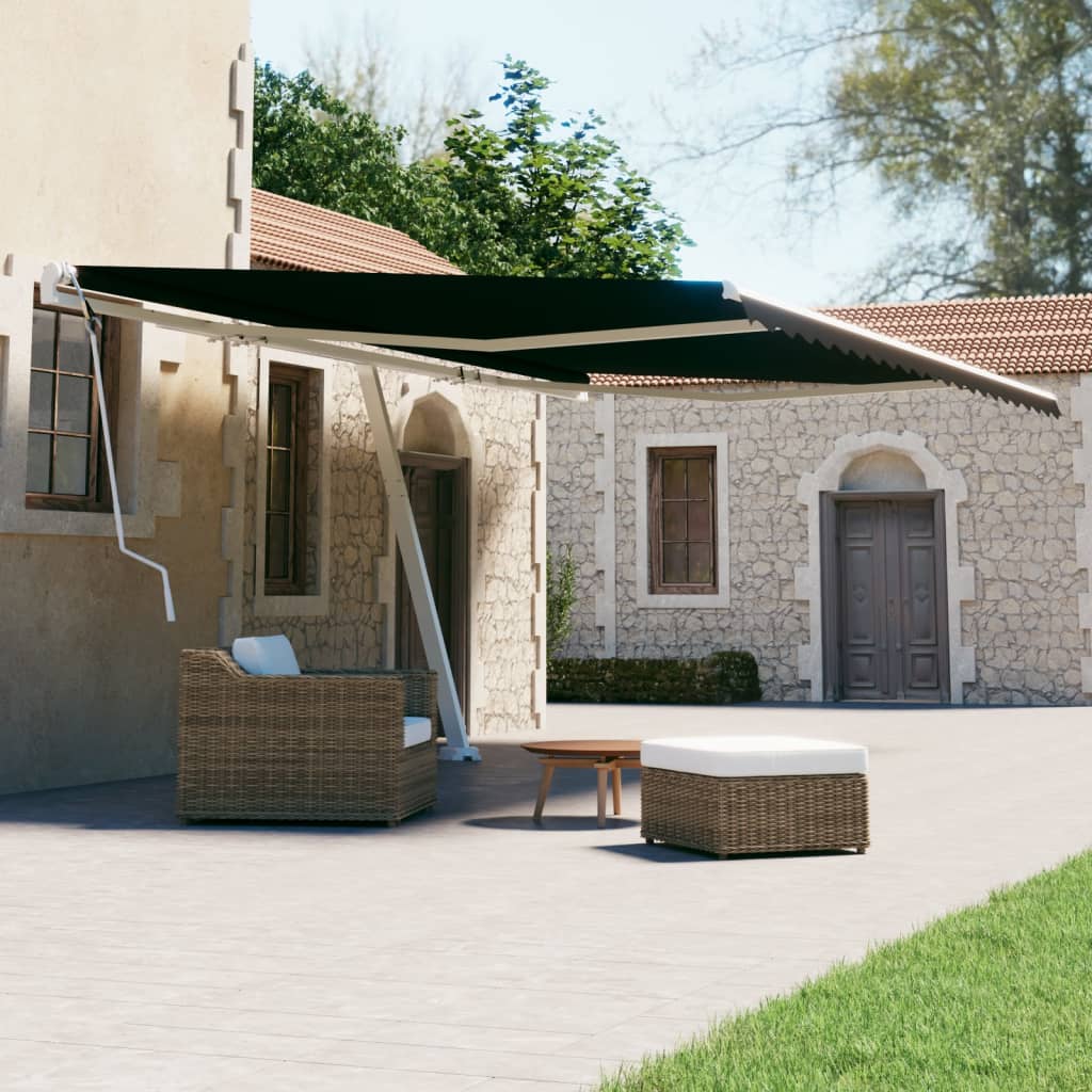 Vidaxl luifel distanziert manuell erstreckt sich 500 x 300 cm Anthrazit