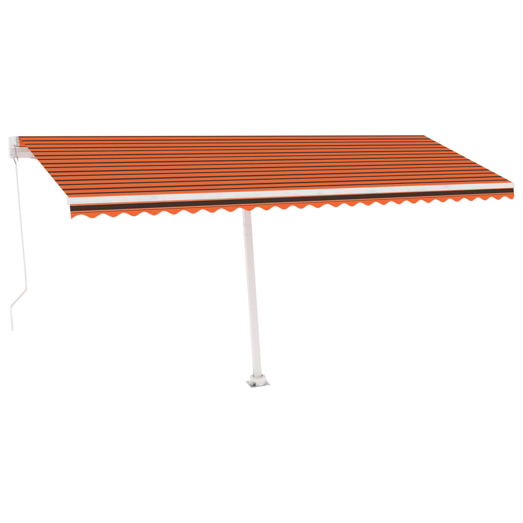 Vidaxl luifel distanziert manuell erstreckt sich 500 x 300 cm orange Braun
