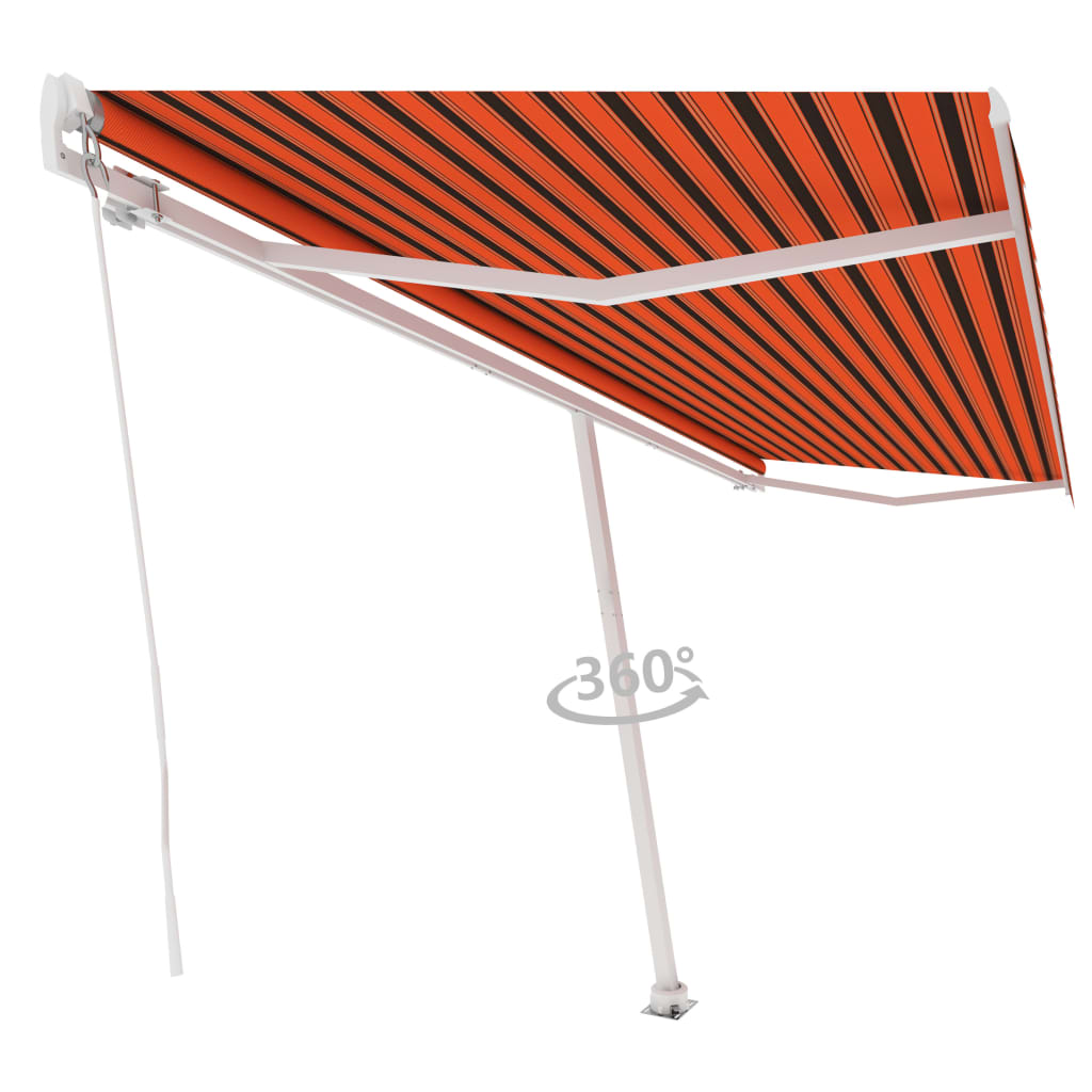 Vidaxl luifel distanziert manuell erstreckt sich 500 x 300 cm orange Braun