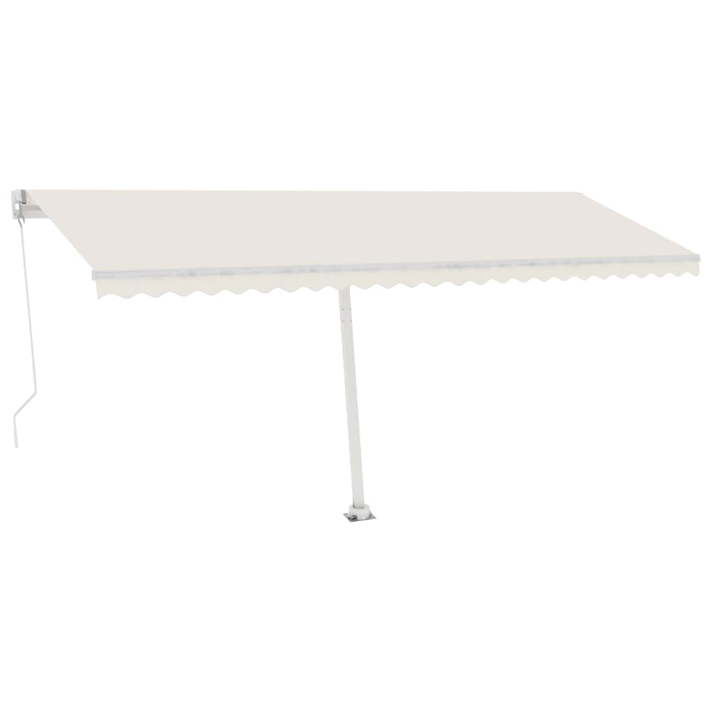 Vidaxl luifel manuell ausziehbar mit LED 500x300 cm cremefarben
