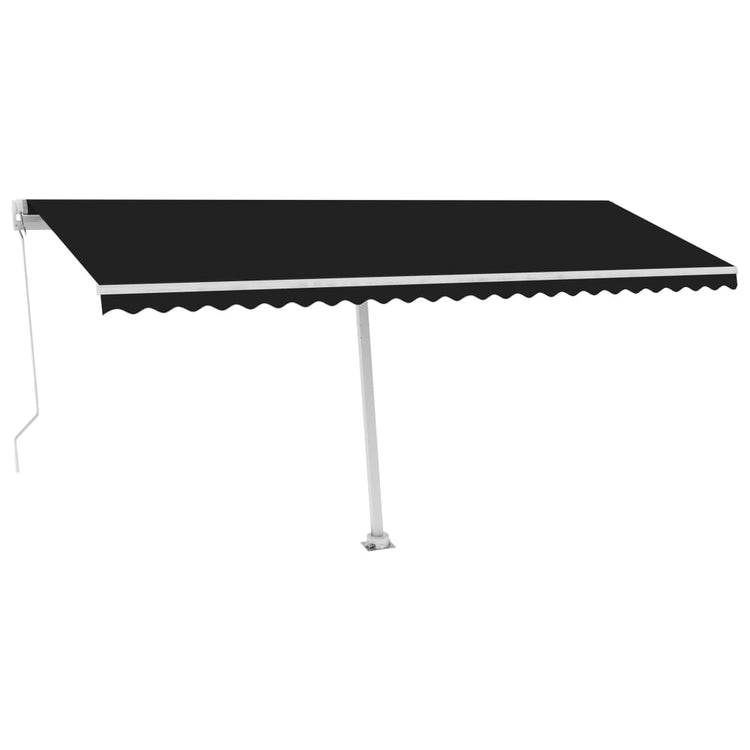Vidaxl Luifel manuell ausziehbar mit LED 500x300 cm Anthrazitfarbe