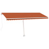 Vidaxl Luifel manuell ausziehbar mit LED 500x300 cm Orange und Braun