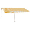 Vidaxl Luifel Automatik mit LED- und Windsensor 500x300 cm gelb und weiß