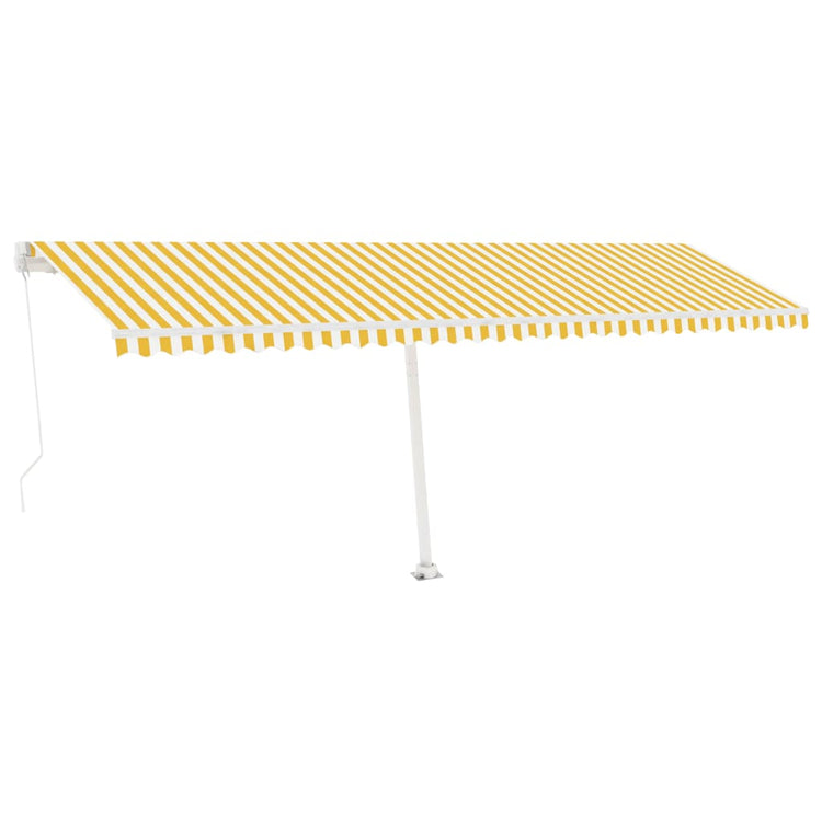 Vidaxl luifel distanziert sich manuell erstreckt sich 600 x 300 cm gelb und weiß