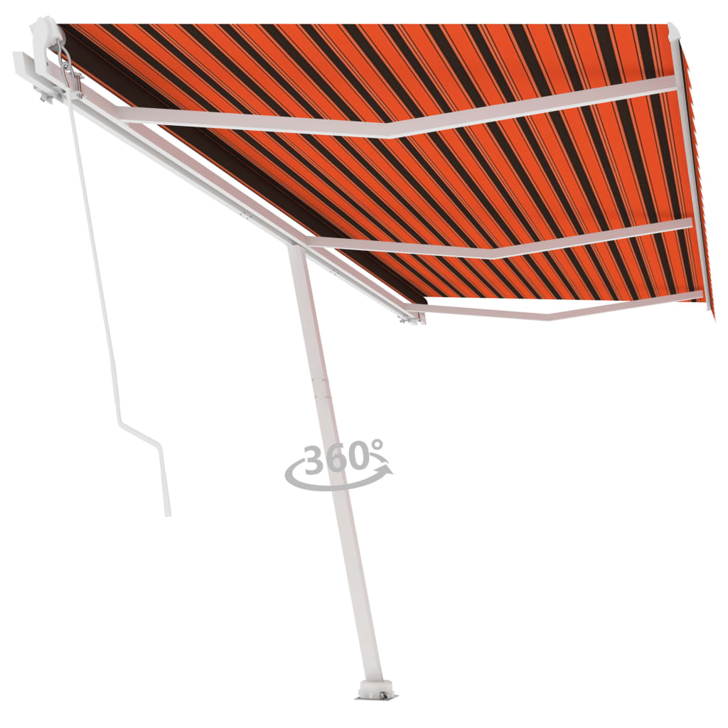 Vidaxl luifel distanziert manuell erstreckt sich 600 x 300 cm orange Braun