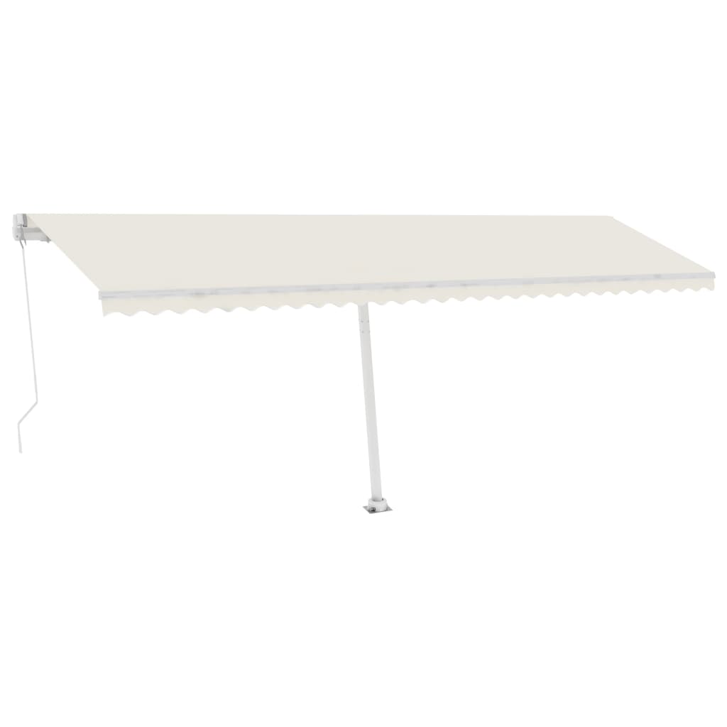 Vidaxl luifel manuell ausziehbar mit LED 600x300 cm cremefarben