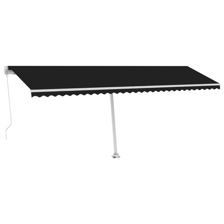 Vidaxl luifel manuell ausziehbar mit LED 600x300 cm Anthrazitfarbe