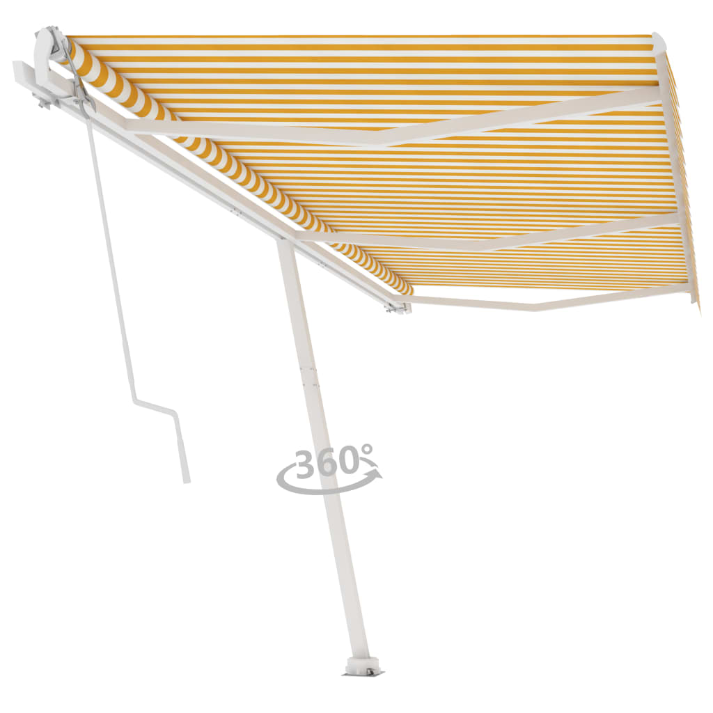 Vidaxl luifel kostenlos -ausstehende automatische 600x300 cm gelb und weiß