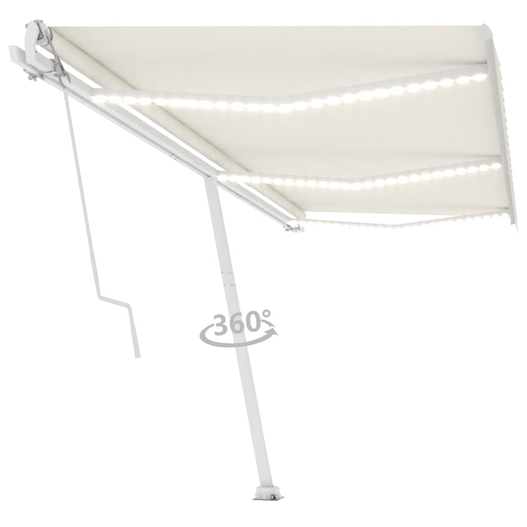 Vidaxl Luifel Automatik mit LED- und Windsensor 600x300 cm Creme Farbe