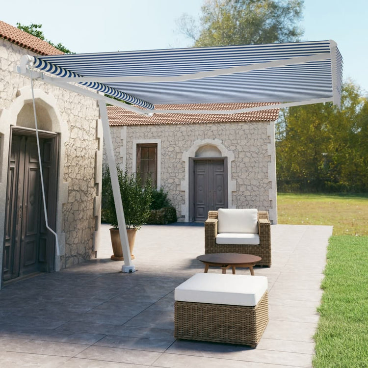 Vidaxl Laifel losgelöst manuell 400x350 cm blau und weiß