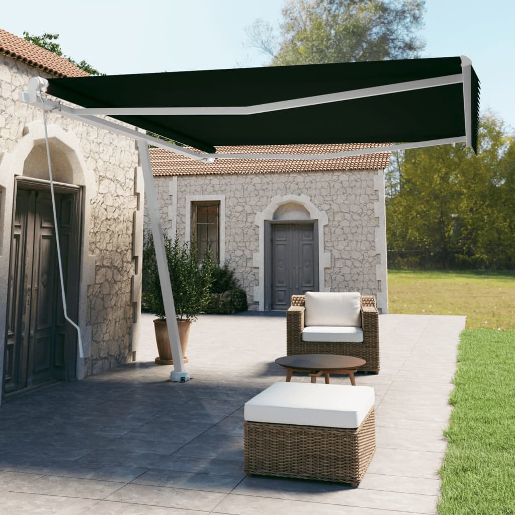 Vidaxl luifel distanziert manuell erstreckt sich 400 x 350 cm Anthrazit