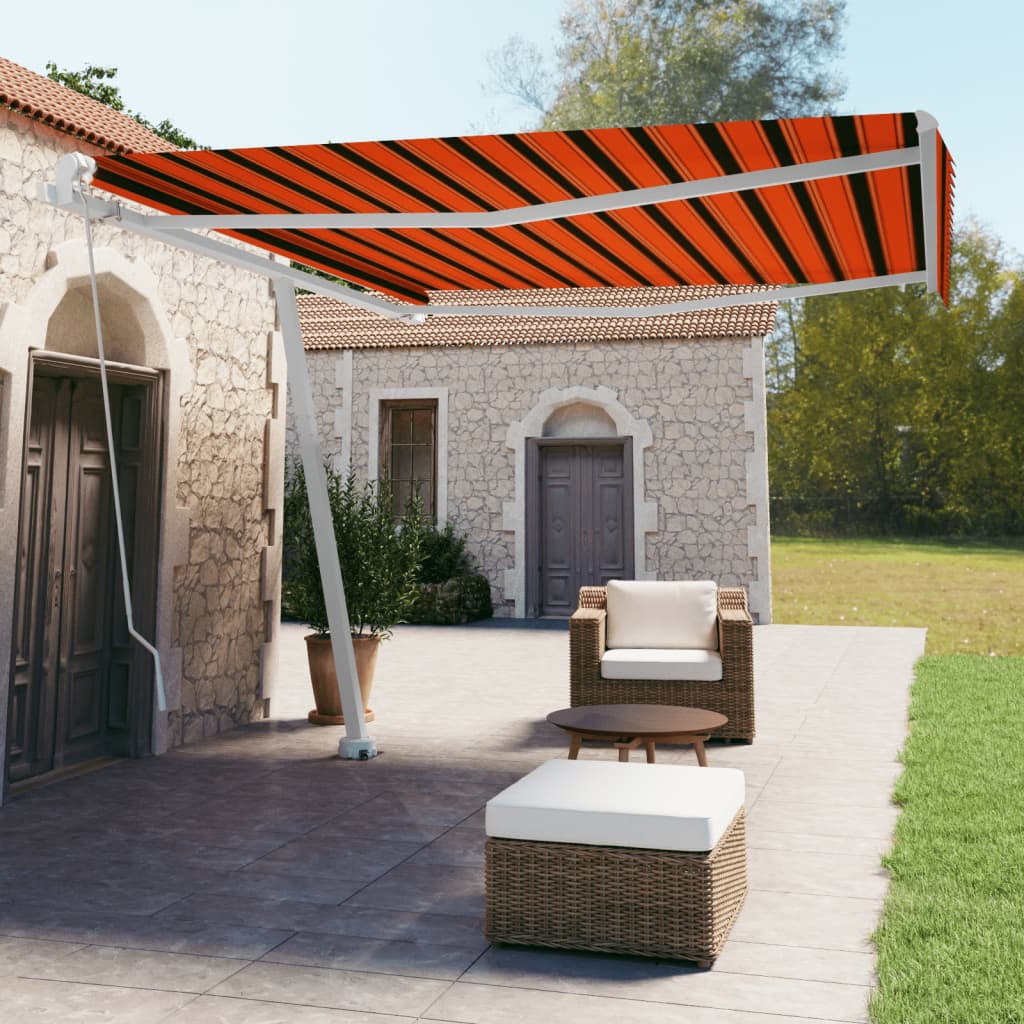 Vidaxl luifel distanziert manuell erstreckt sich 400x350 cm orange Braun